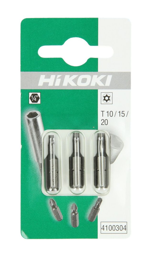 Vijačni nastavki 1/4˝ TORX TX10/TX15/TX20 3kos