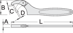 Ključ s kavljem, gibljiv - 255/2F Unior